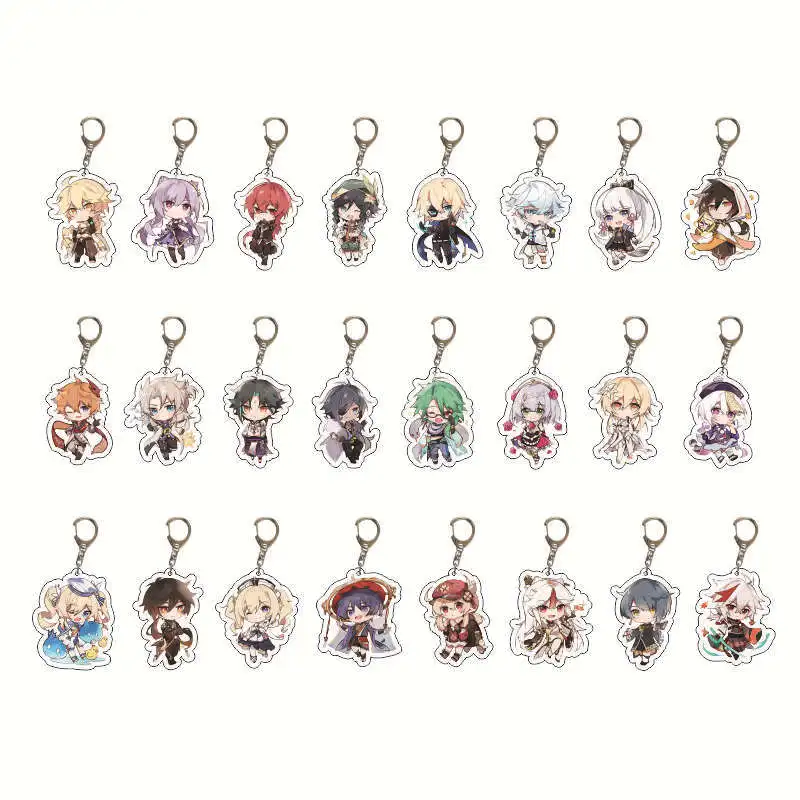 

Genshin Impact Cartoon Key Chain Traveler Amber Cute Doll Keychain Bag Accessories Pendant Decoration Key Ring Jewelry Gifts