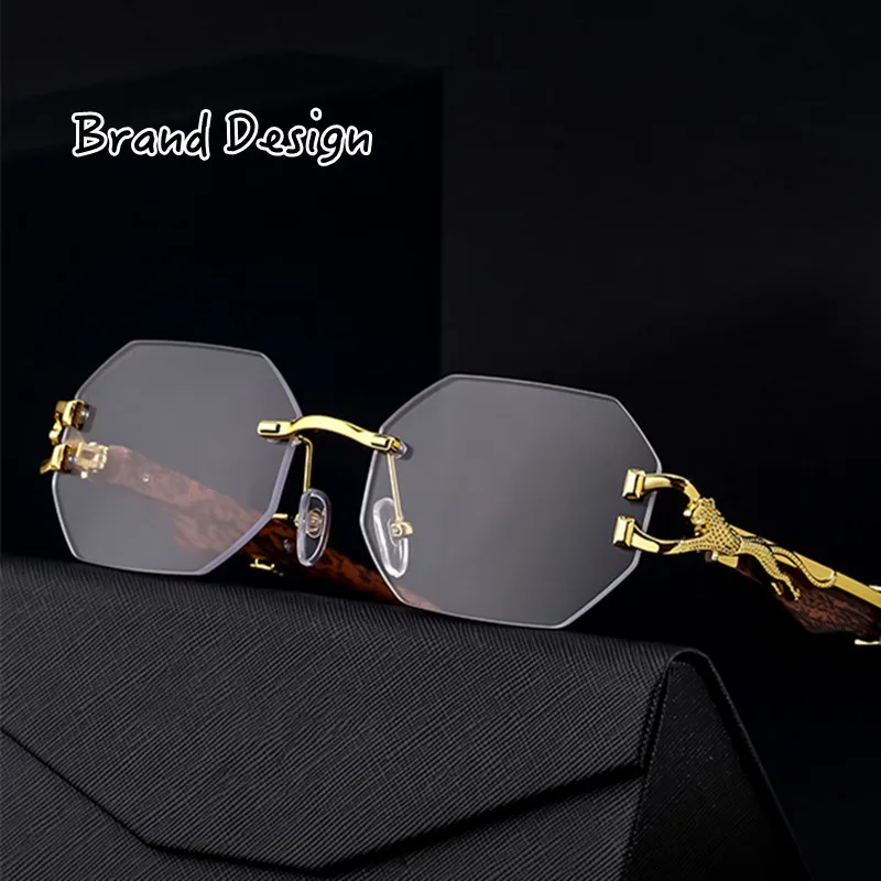 

2023 Retro Imitation Wood Leopard Leg High-quality Sunglasses Men'S Box Trimming Driving Glasses UV400 Oculos De Sol