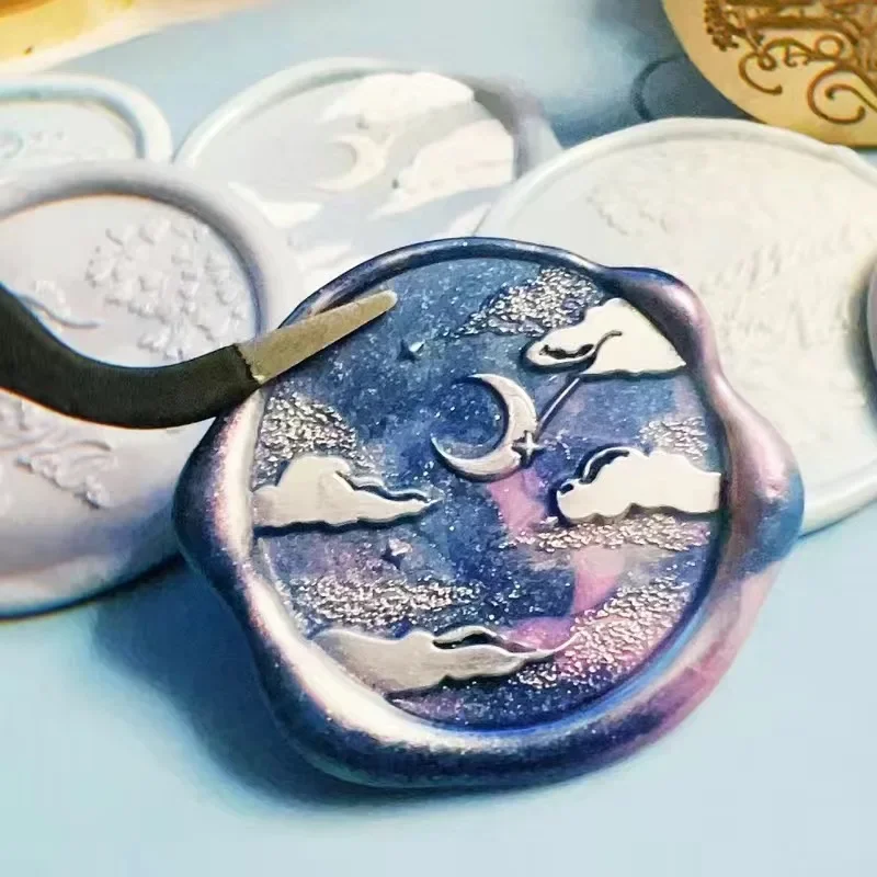 In Stock Diy Creative Toy Cd Record Fire Seal Seal Head Children'S Handmade Fine Carved Copper Dream Relief Fixed Nebula Mystery