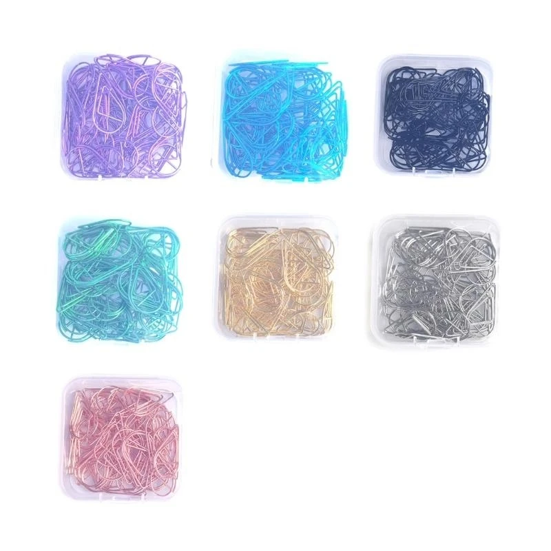 50 Pcs 눈물 종이 클립 작은 책갈피 금속 플래너 클립 장식 종이 클립 사무 용품