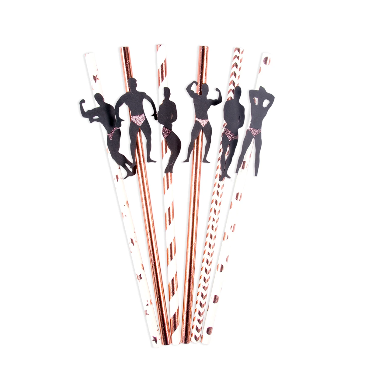 12pcs Bachelorette Naughty Straws Dancing Stripper Man woman Bridal Shower paper Straw for Hens Girls Night Wedding Decoration