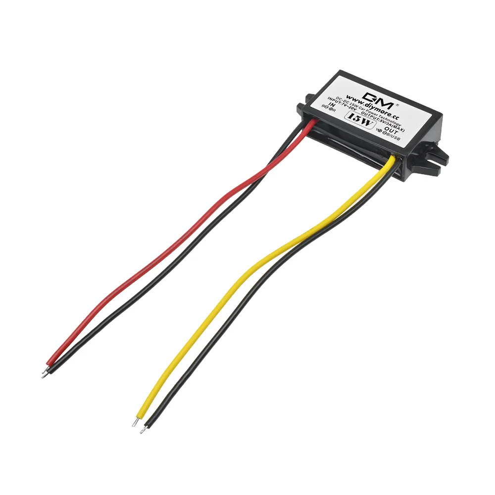 DC-DC 12V to 5V 3A 15W Car Power Converter Micro Mini USB Step Down Voltage Power Supply Output Adapter with Reverse Protection