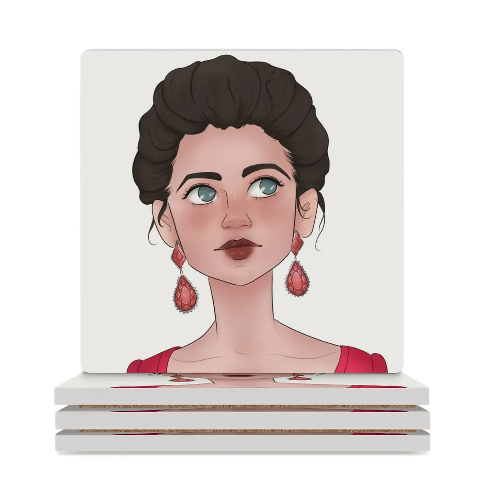 

Versailles Claire Ceramic Coasters (Square) mug mat custom white Coasters