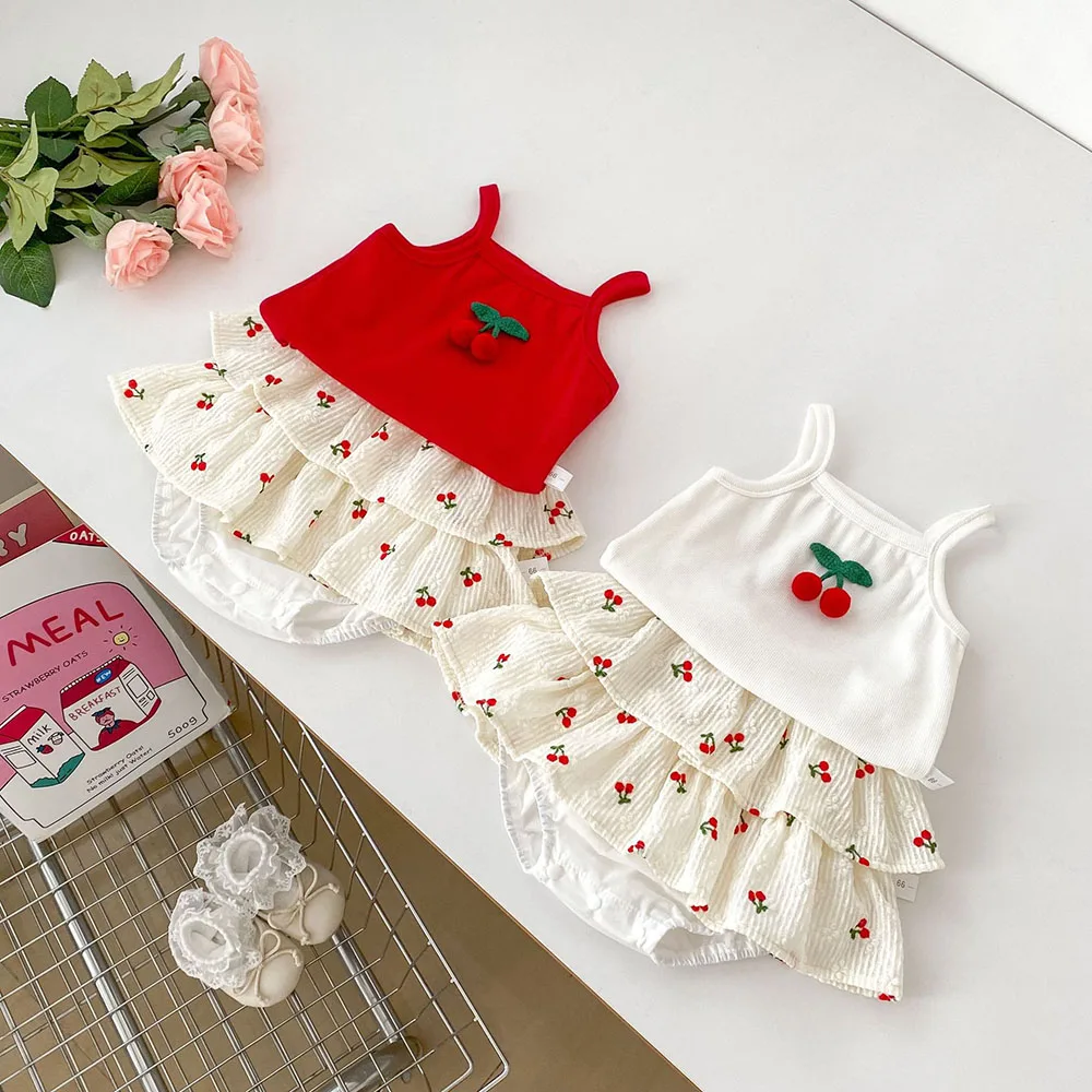 Baby Girls Cotton Clothing Set Camisole Bloomers
