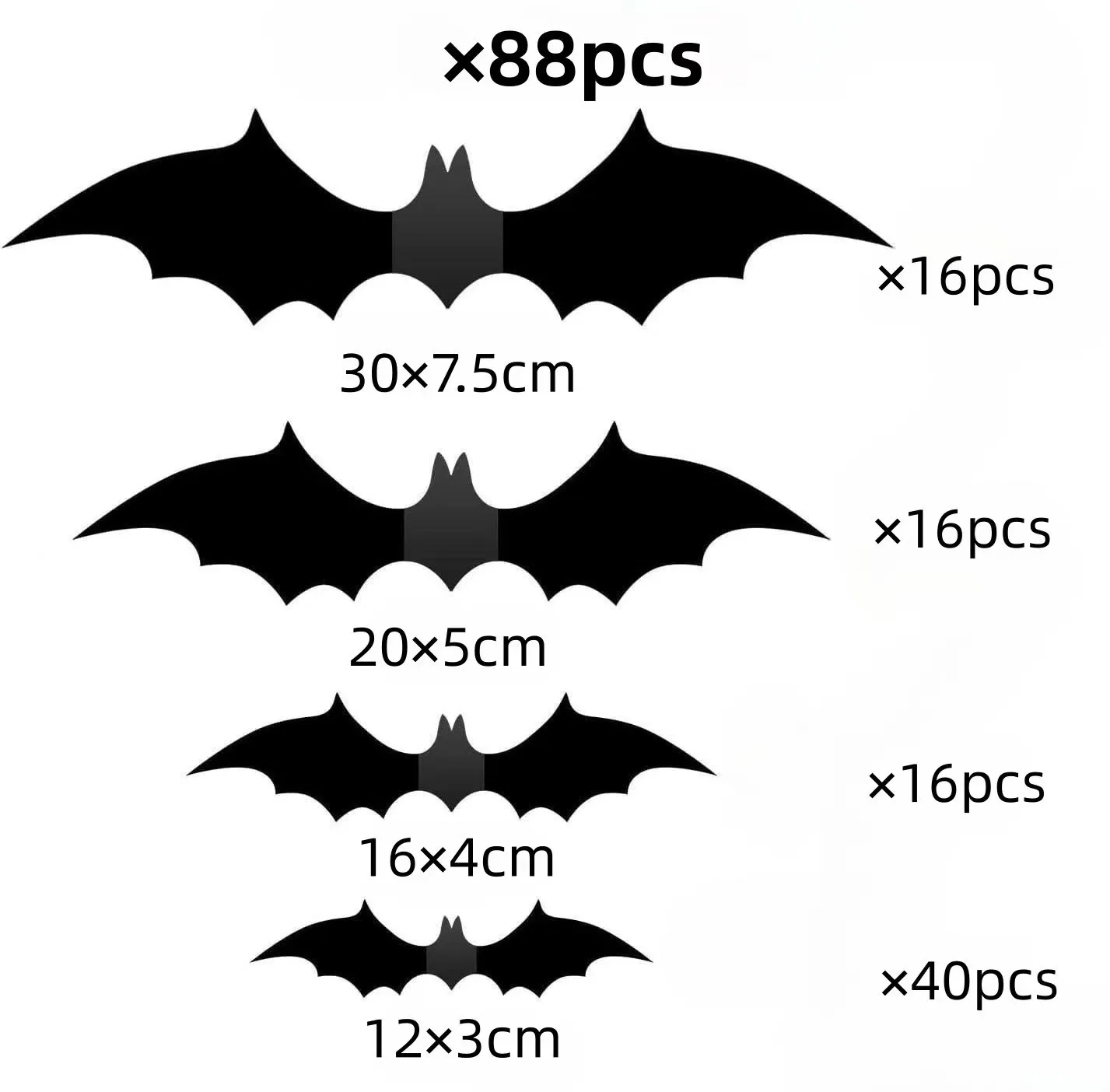 88pcs Black Bat