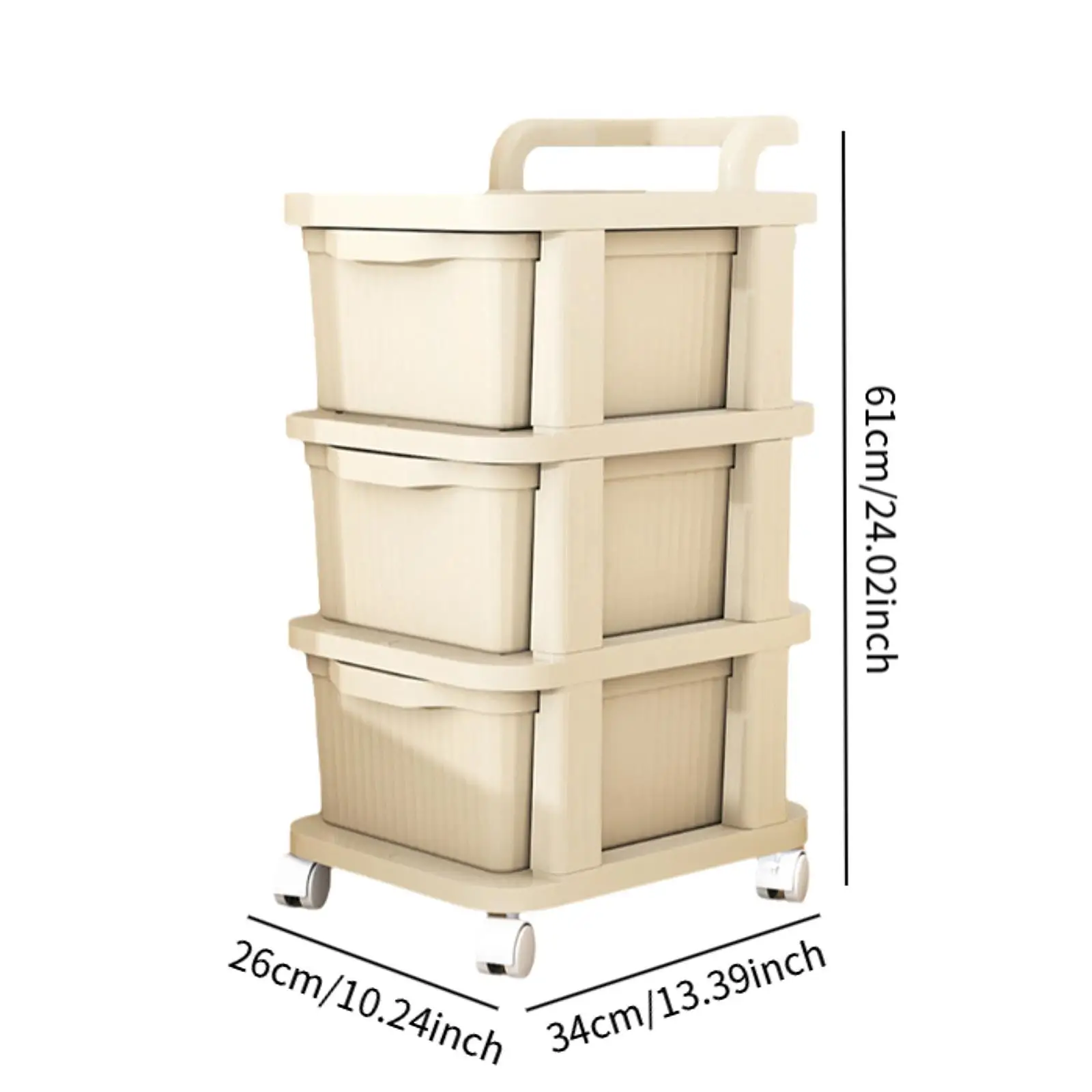 Storage Drawer Cart with 360&deg; Rotating Wheels Home Organization for Bathroom