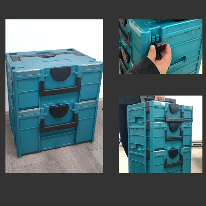 쌓을 수 있는 플라스틱 공구함, 가정, 작업장 및 DIY 수리 도구 정리용 다기능 하드웨어 보관 케이스