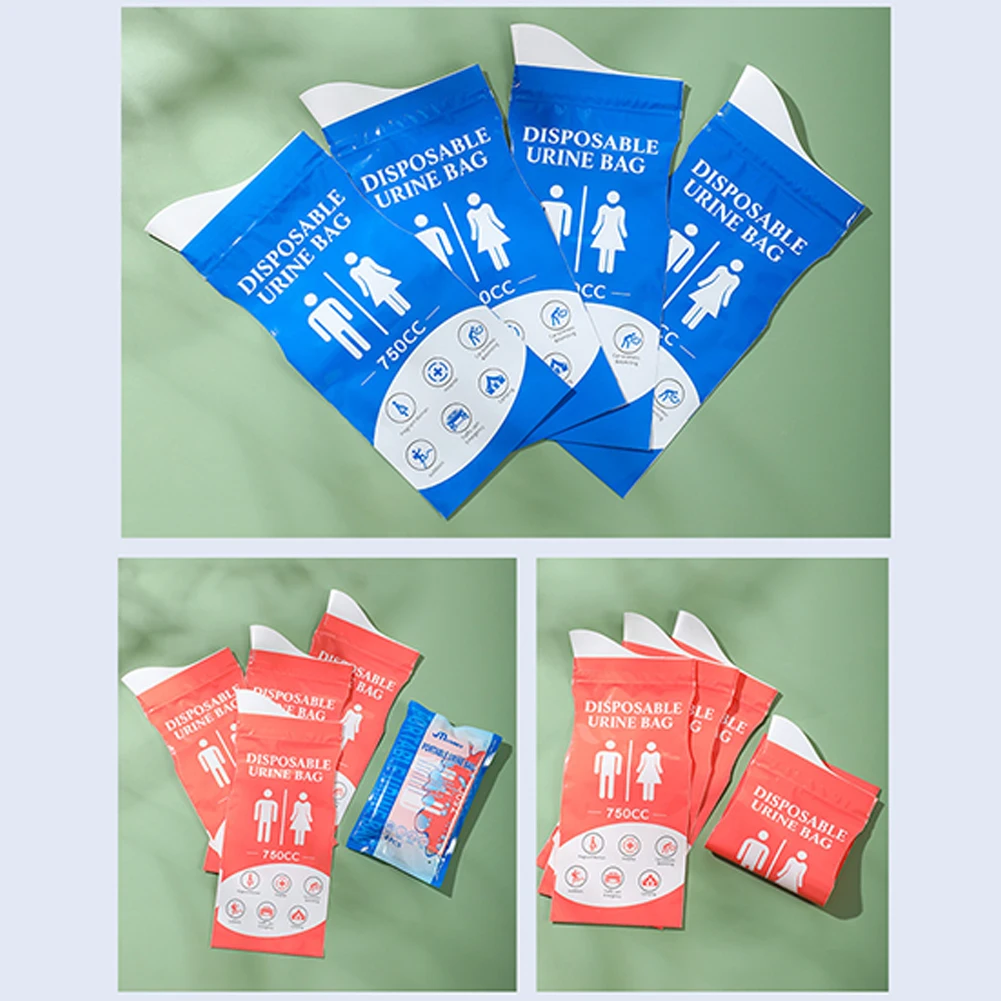 4Pcs 일회용 소변 주머니 휴대용 소변 주머니 750ml 긴급 오줌/소변 주머니 임산부 어린이를위한 자동차 오줌 주머니