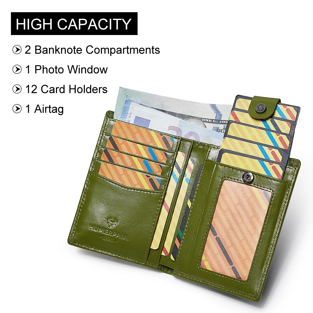 LAREET 100% Genuine Leather Exquisite Wallets For Women Multi Cards slot money With Capacity Luxurious Anti -Theft Women Purse 3