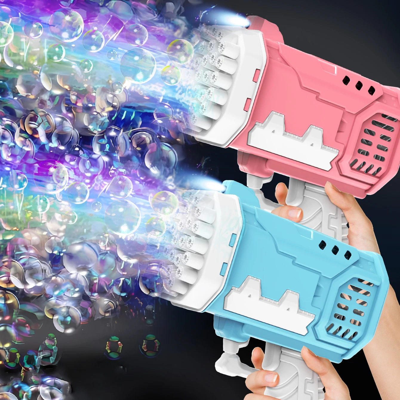 Bring 2 bottles of 50ml bubble water 40 hole 2pcs bubble toys handheld bubble gun wedding game Children's Toys outdoor games toy 2