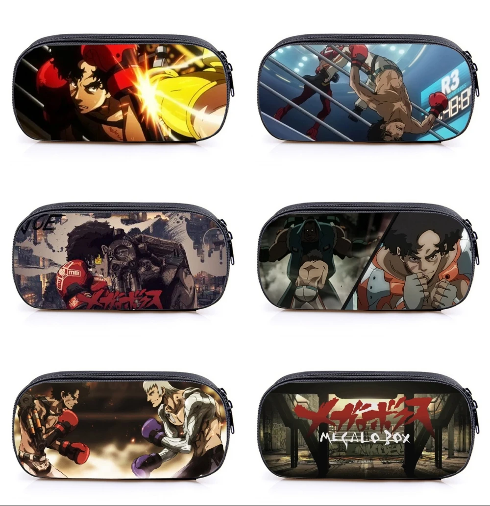 

Мультяшный чехол для карандашей на молнии с аниме MEGALOBOX, студенческий чехол для карандашей, канцелярские принадлежности, детский чехол для ручек, чехол для хранения, женская косметичка