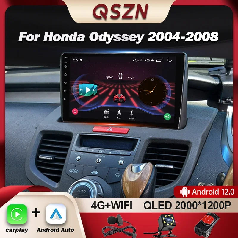 

QSZN For Honda Odyssey 3 RL3 RL4 2003 - 2008 Car Radio Multimedia Video Player Navigation GPS 4G Carplay Android 12 Car Radio