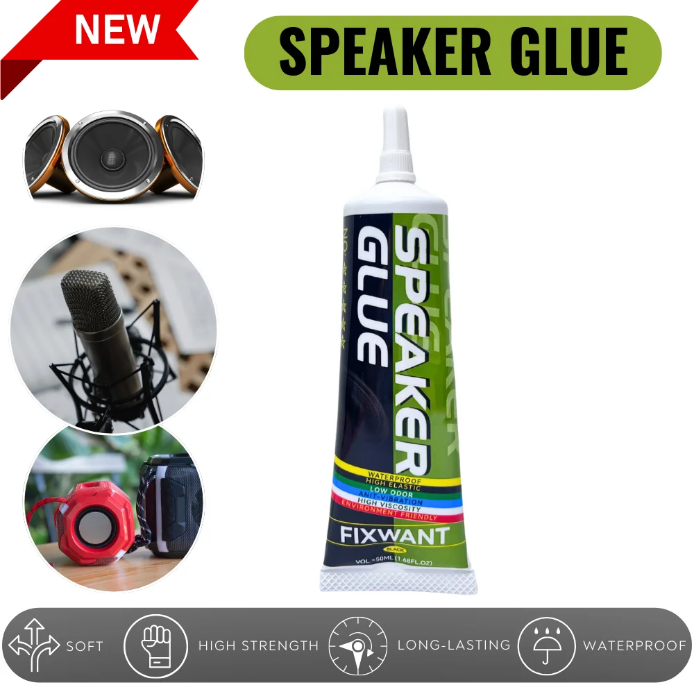 Loud Speaker Repair Glue Foam Side Dust Cap Rubber Edge Cone Basin Strong Adhesive FIXWANT Black / Transparent speaker repair glue