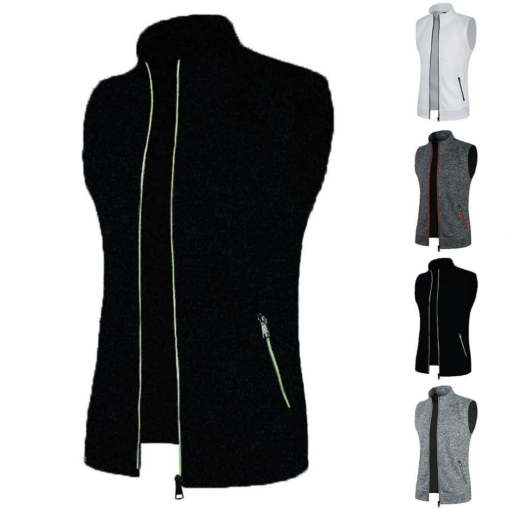 

Mens Microfleece Gilet-Bodywarmer Sleeveless Fleece Jacket Vest Body Warmer Soft Knit Fleece Collared Full Zip Coat Vests