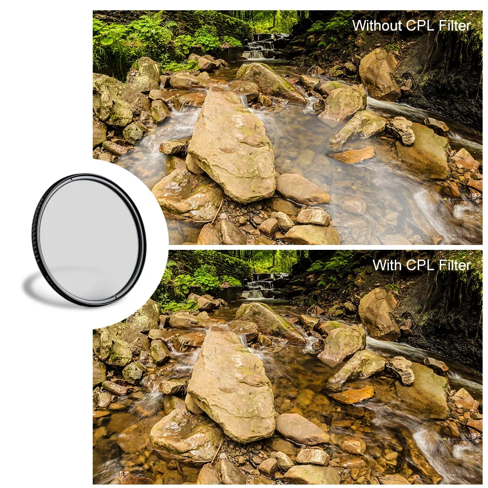 Filtre CPL 30mm à 67mm - Lot de 1 - Réduit reflets et améliore contrastes