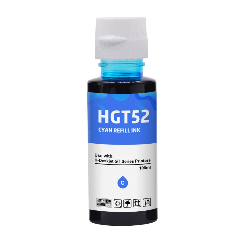 Hinicole 100ml Bottle Gt51 Gt52 Tanque de Recarga de Tinta Corante para hp Smart 450 455 500 510 515 516 519 530 559 570 610 615 651 Printer - Imagem 6