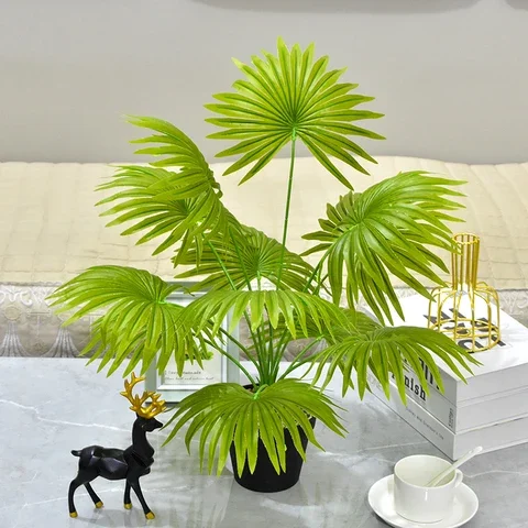 

Artificial Plants Home Decor Tropical Palm Tree Silk Monstera ​Leafs Fake Plants Diy Wedding Party Room Garden Decor Accessories