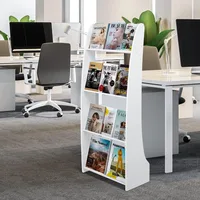 Floor-Standing Magazine Rack, Brochure Display Stand Floor, with 4 Tiered Design for Home Office, Magazines Racks 1