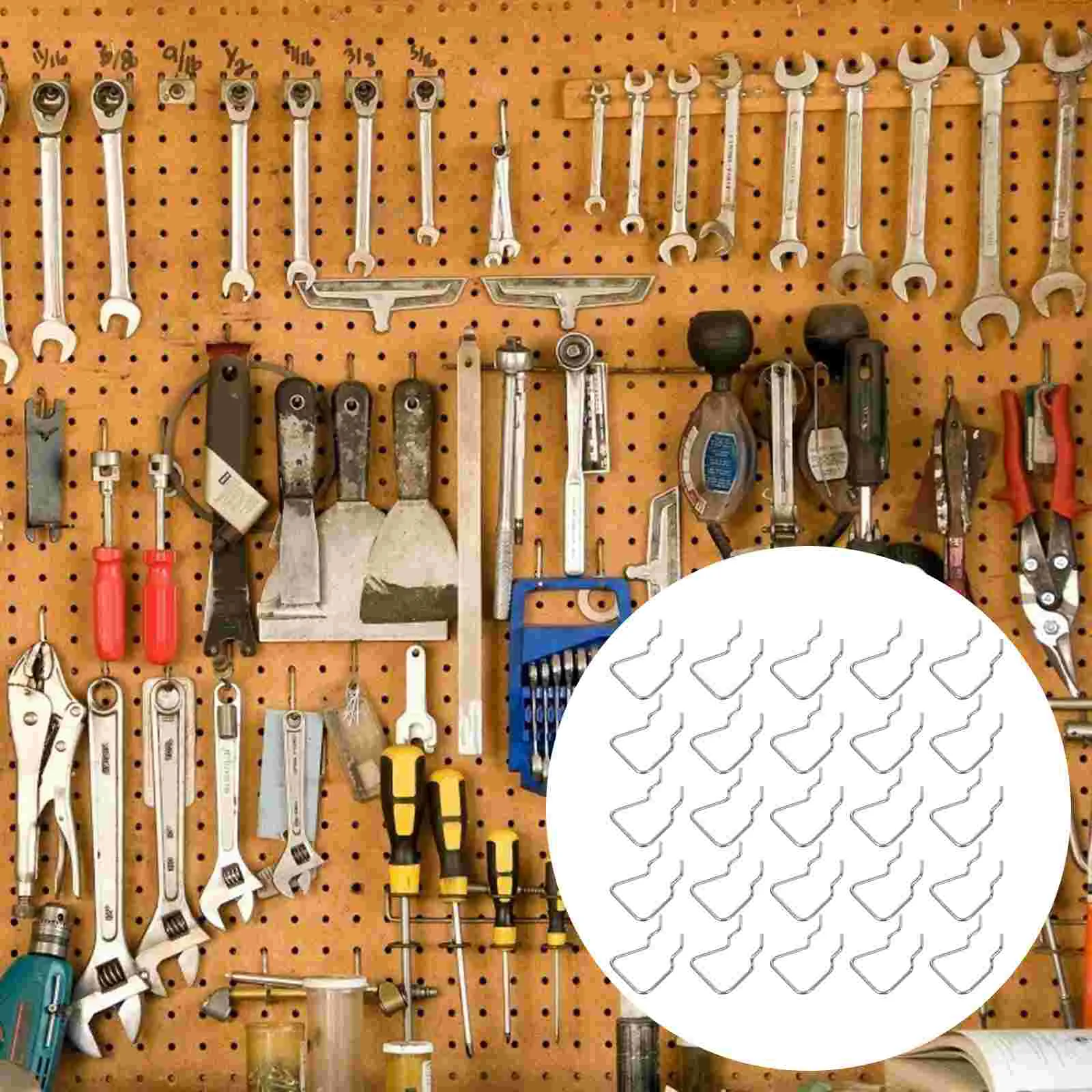 

12pcs Pegboard Workbench Peg Hook Tool Rack Shelf Shelf Hook Hanger Garage Tool Hanging Storage Holder Stainless Steel Pegboard