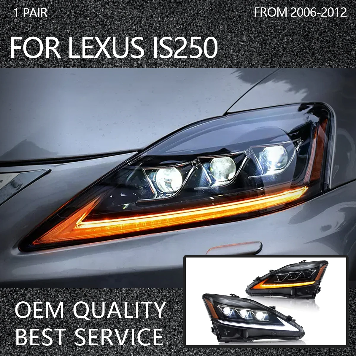 

Car Accessories LED Projecctor Headlights For Lexus IS250/ IS250C IS350 IS350C IS220d 2006-2012, ISF 2008-2014 Turn Signal