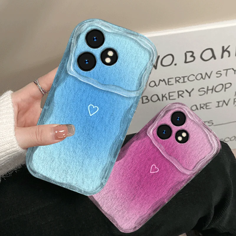 Flexible Transparent TPU Case with Shockproof Loving Heart Pattern - Protective Back Cover s