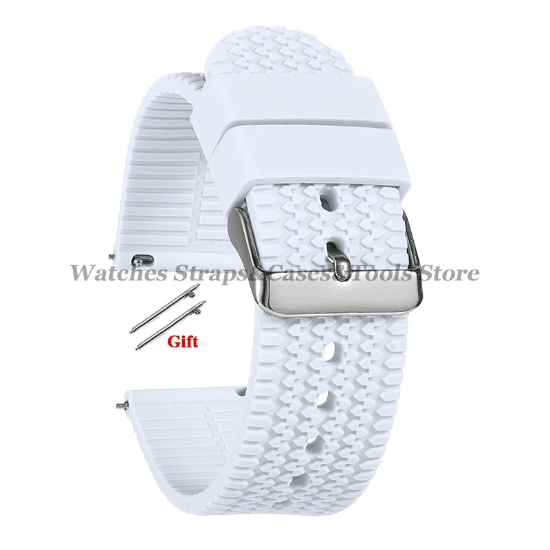 Premium Soft Silicone Quick Release Watch Band - Versatile Rubber Strap in Multiple Sizes