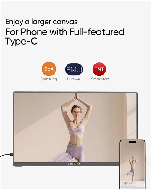 ARZOPA écran pc lcd IPS 14 pouces moniteur Portable 1080p compatible avec  HDMI USB Type C pour Smartphone, xbox, switch, ps5/4 - AliExpress