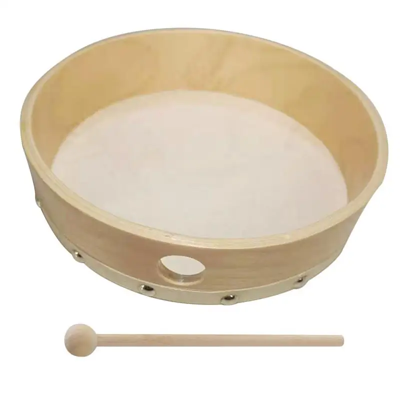 Wooden Hand Drum 20/25cm Wooden Hand Drum Kid Percussion Toy Wood Frame Drum Set Portable Musical Instrument with Stick Children Music Game musical percussion instruments wooden hand drum