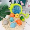 Cute Animal Bath Toy Swimming Water LED Light Up Ocean Sea Animal Set Flashing Floating Bathtub Toys for Baby Infant Kid Toddler 4