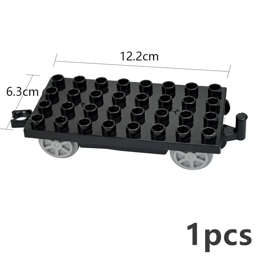 Large Particle Railway Transport Set - Big Size Building Block Train Car Parts