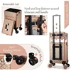 Rolling Makeup Case Professional, 3-in-1 Wheeled Makeup Trolley, Large Salon and Barber Travel Trunk Suitcase for Cosmetology 3