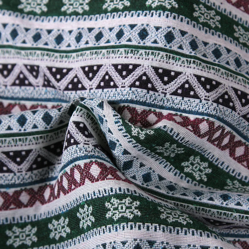 

National Style Fashion Color Woven Jacquard Fabric Sofa Cover By Pillow Table Cloth Fabric Ethnic Printed Cloth DIY Handmade