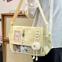 Y2K Japanese Harajuku School Bags for Teenage Girls New 2024 Transparent Itabag Crossbody Bag DIY Badges Display Plate Ita Bag - Image 3