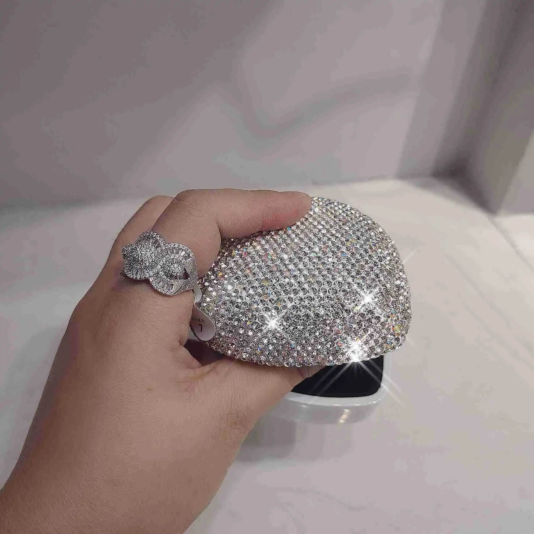 Luxury Bling Rhinestone Cystal Jewelry Boxes Luxury Ring Necklace Pendant Jewelry Storage Box Heart Shape Wedding Lovers Gift
