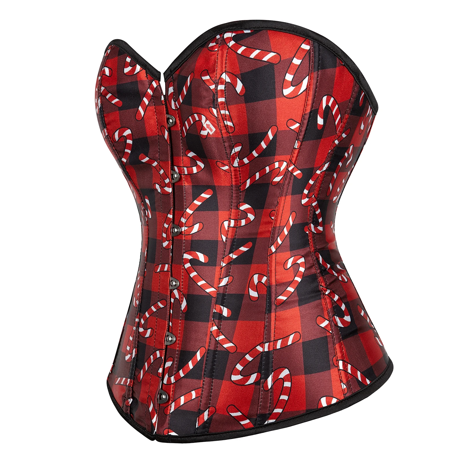 Red Corset Dress Tutu Skrits Set Christmas Print With Lace Costume Party Sexy Burlesque Ladies Basques Outfit Plus Size Gothic