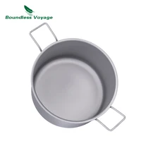 Boundless Voyage-Marmite en titane avec poignée pliante, ensemble de cuisine 4