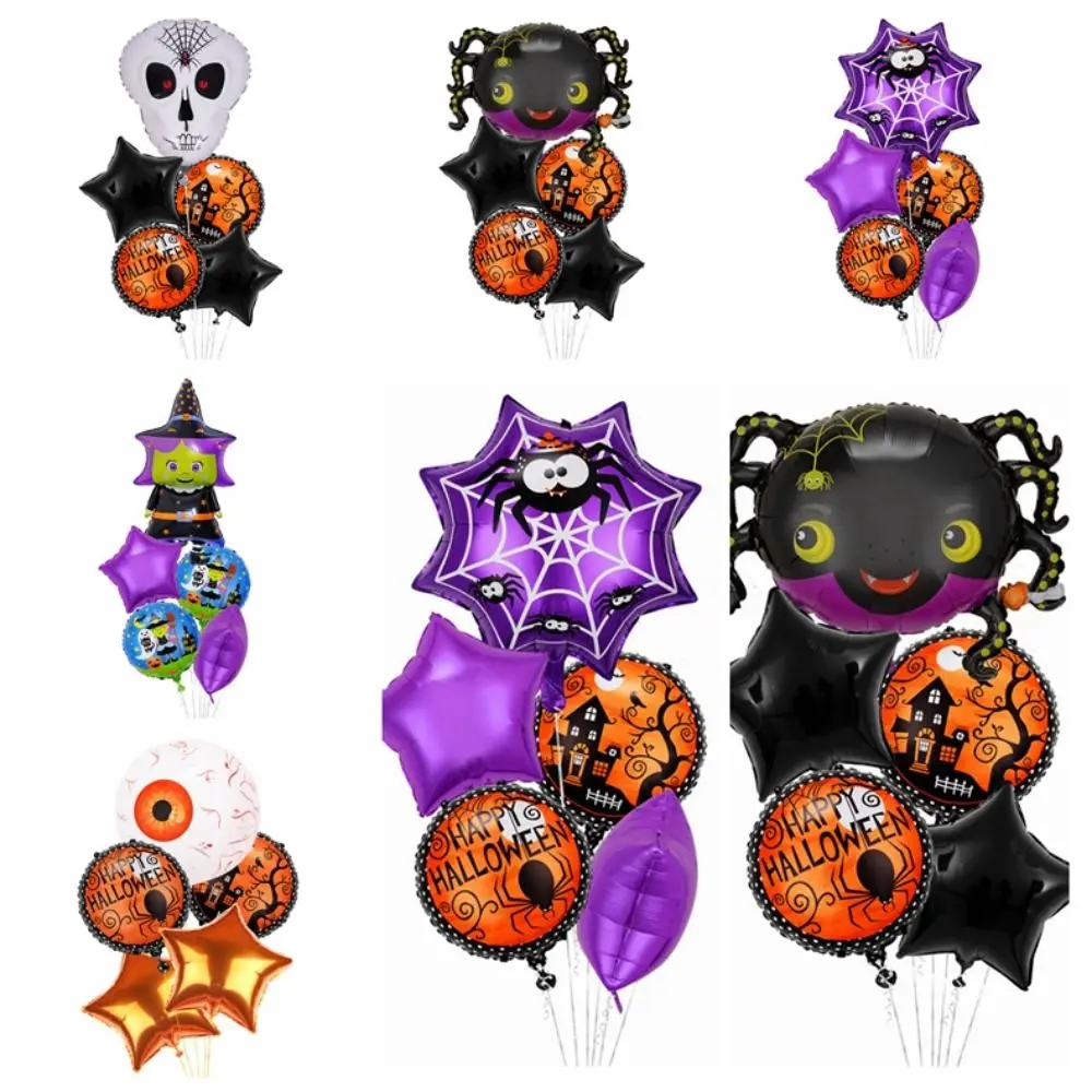 

Halloween Theme Halloween Skull Balloons Ghost Self-sealing Death Ballons Inflatable Modeling Aluminum Film Balloon