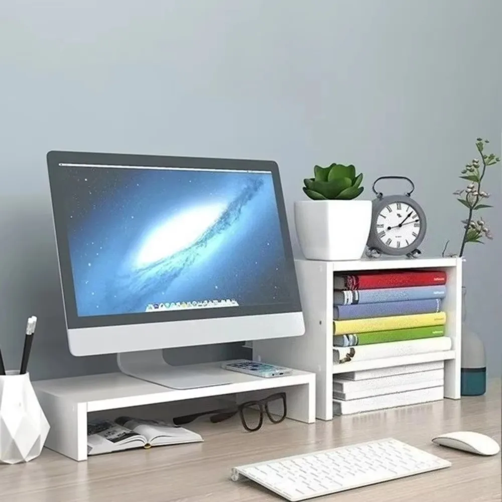 Ergonomic Desktop Monitor Riser Stand for Improved Workspace Organization