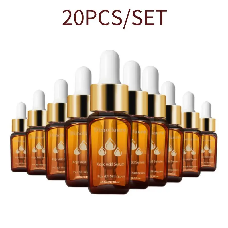 20pcs-dimollaure-kojic-acid-whitening-face-serum-lighten-spots-brightening-facial-skin-essence-fade-dark-spots-remove-freckle