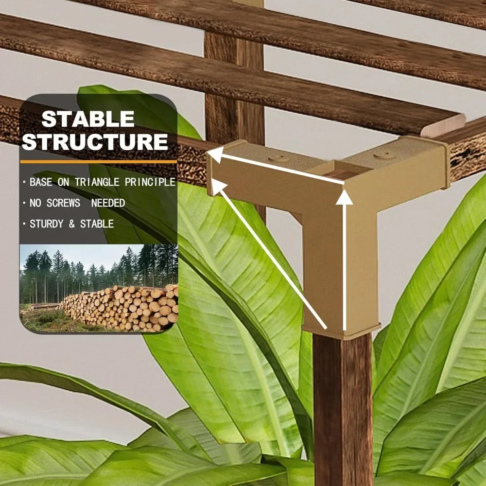 Plant Stand with Grow Light,  63" Plant Rack Holder Flower Stand, Plant Display Boho Decor, 13 Tier Large Outdoor Plant Shelf 3