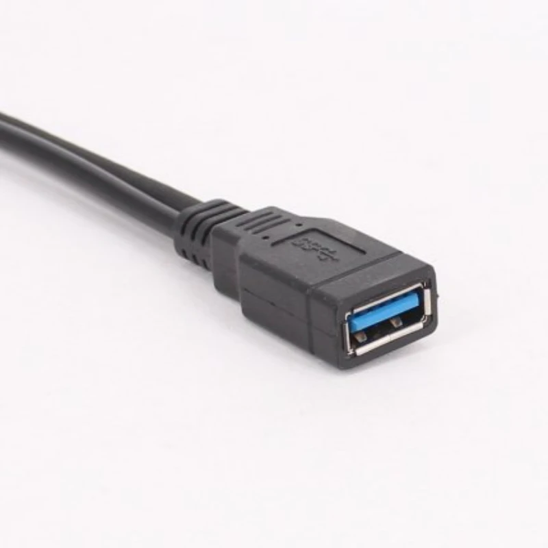 Usb 3.0 Fêmea para Macho Duplo Cabo de Extensão com Dados de Energia Extra Disco Rígido Móvel 2.5 Preto 1pc - Imagem 3
