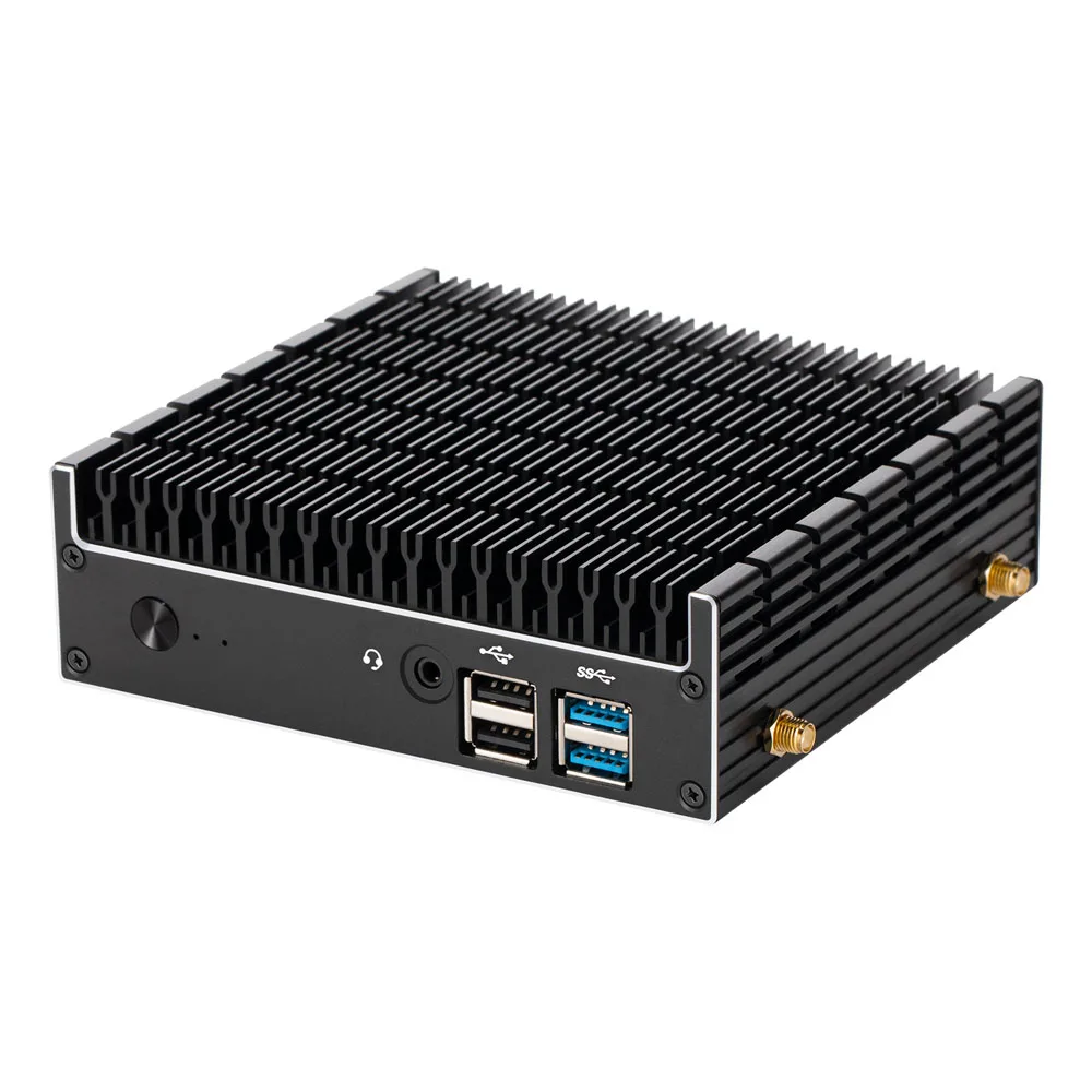 Yohirs Fanless Mini Pc Intel Core I7 10510U i5 10210U Full Aluminum Alloy Gamer Computer HDMI2.0 DP1.2 2x4K Display HDR TV Box 3