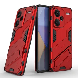Armor Holder Back Cover Case - Durable Protective Coque for Redmi Note 12S (Red)