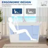 Lucite Acrylic Freestanding Bathtub 47" with Seat Design Japanese Soaking Tub Chrome Drain Slotted Overflow Easy Installation & 4
