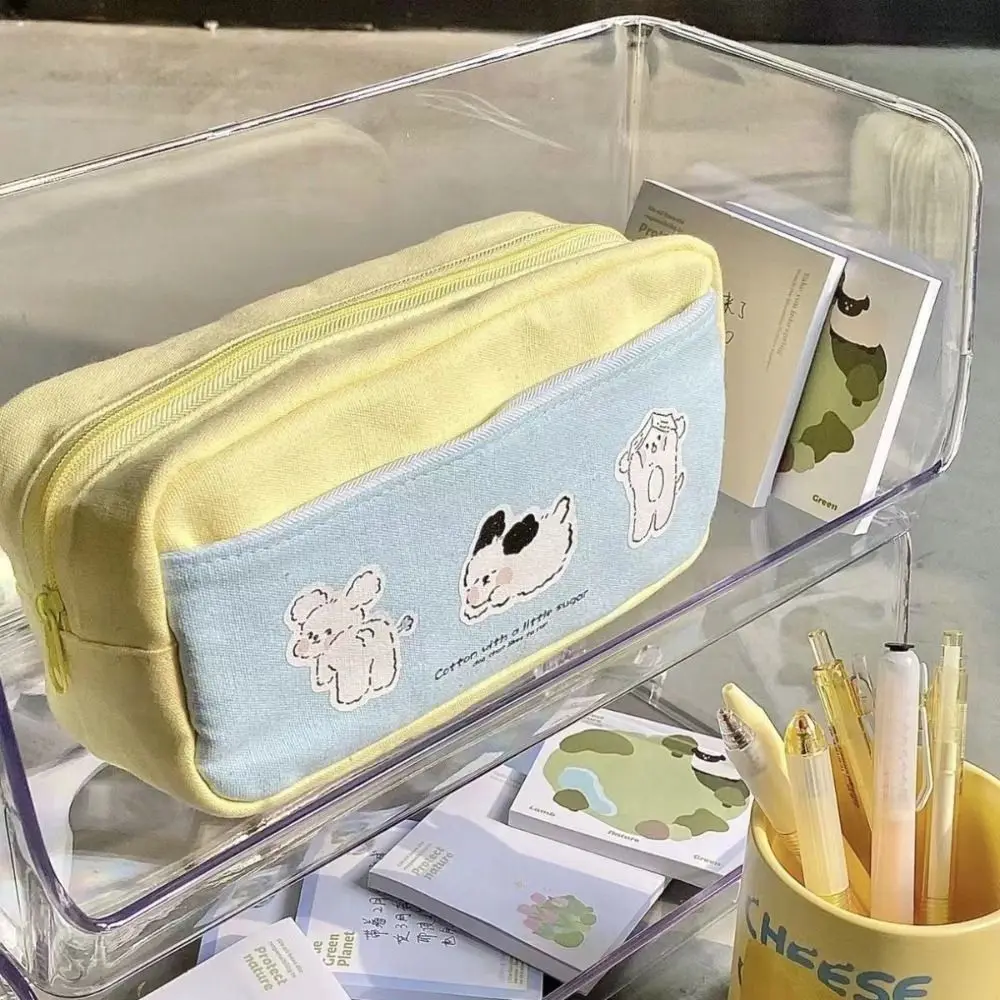 Astuccio per matite con stampa cucciolo Astuccio per cancelleria con cerniera di grande capacità Borsa di stoccaggio multifunzione - immagine 2