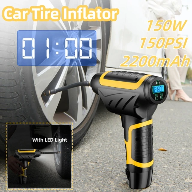 120w Auto Luftpumpe Drahtlos / verdrahtet Reifen aufblasbare Pumpe tragbare Auto  Luftkompressor Elektroauto Reifen Inflator für Auto Fahrrad