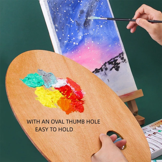 11.2 X 7.9 Wooden Paint Palette with Thumb Hole Wood Oil Paint