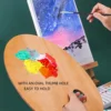 11.2" X 7.9" Wooden Paint Palette with Thumb Hole Wood Oil Paint Palette Artist Pallet for Art Supply 2