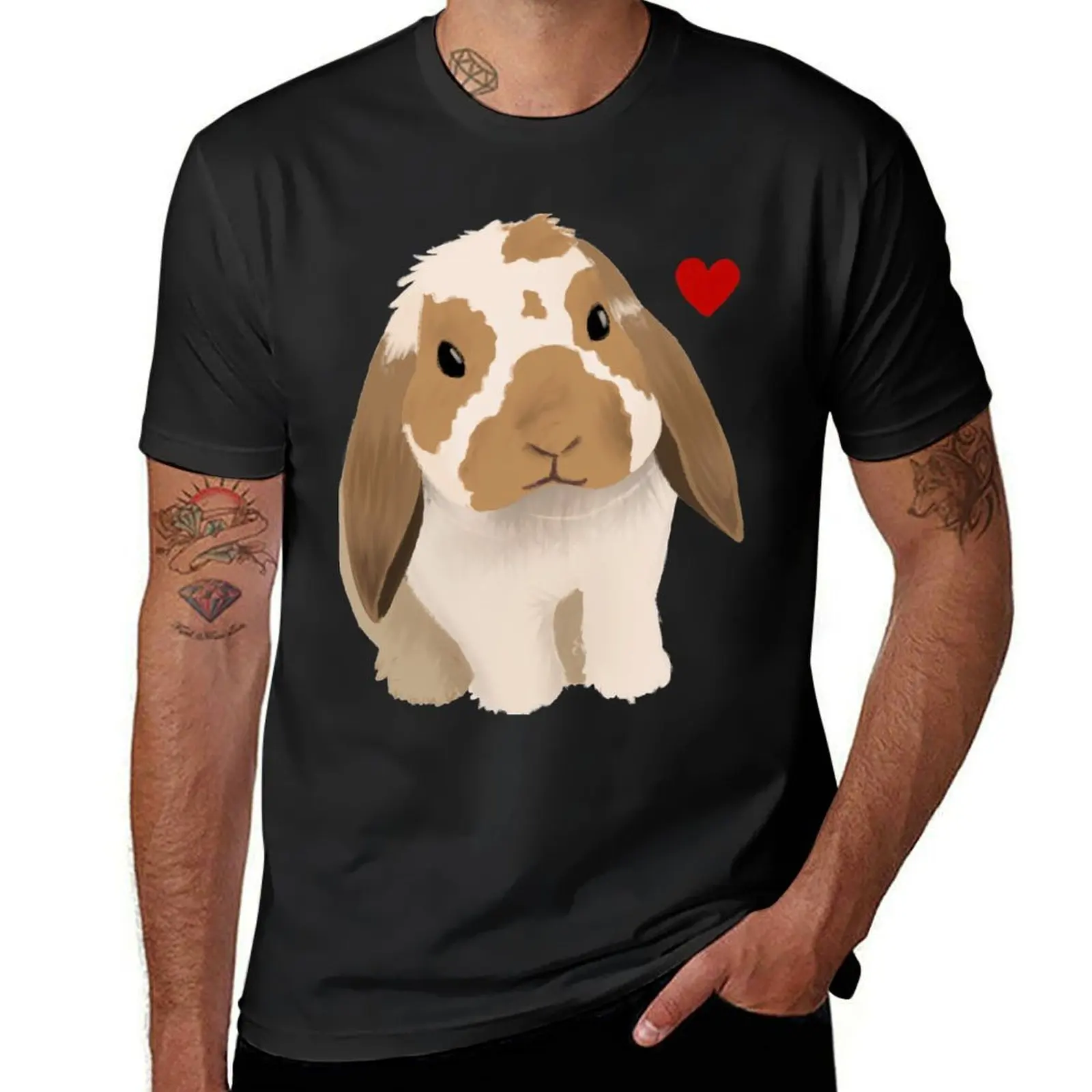 

Holland Lop Barry w/ heart T-shirt plus size tops sublime summer tops cute tops mens graphic t-shirts funny