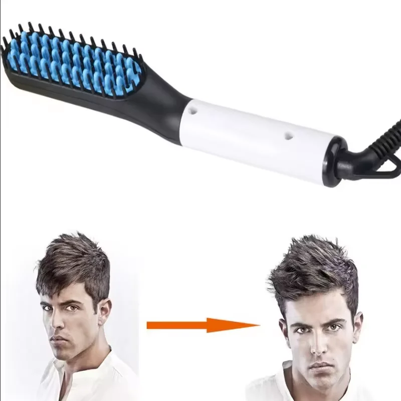 Portable Hot Straightening Brush for Hair Styling Hot Now Multifunctional 2 in 1 Hair Styler Electric Beard Straightener Brush 2